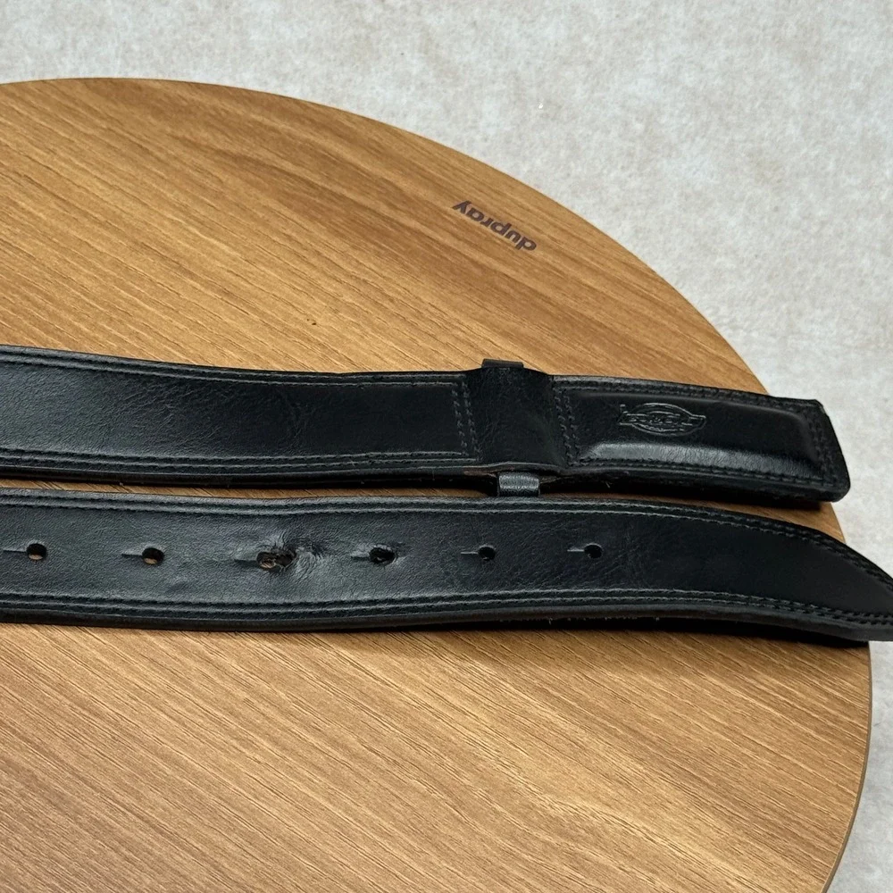 Dickies‎ Black Leather Belt Work Utility Adjustable Leather Buckle Size M 34-36